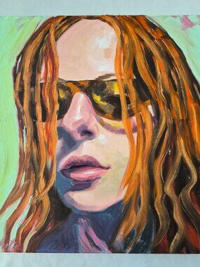 “Sunny” Original Oil Painting by Robin White - Oil on Wood Panel 12” x 12”x 1.5”